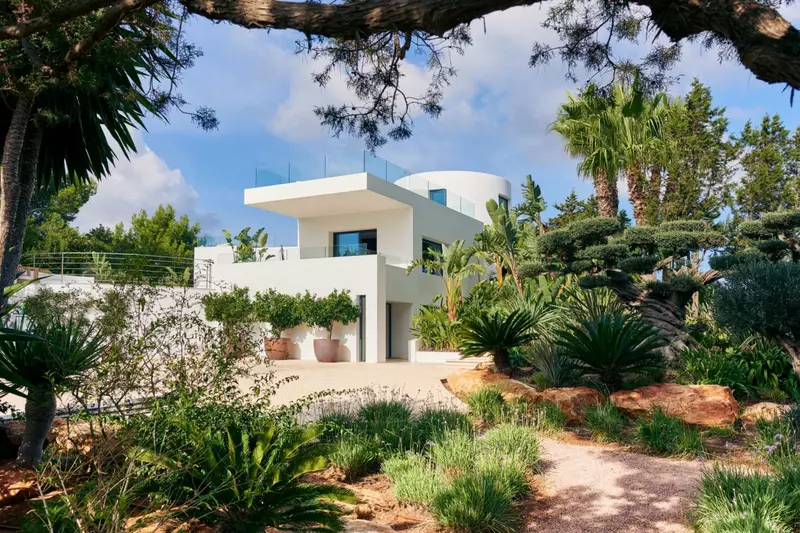 Bright Blue Cliff House in Ibiza